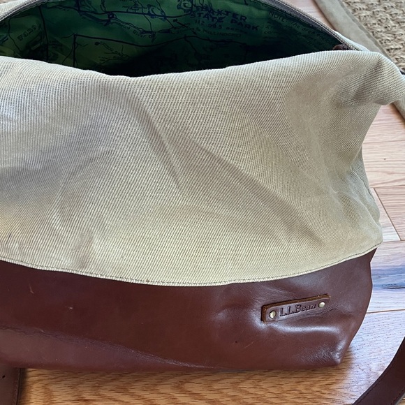 L.L. Bean Canvas Brown Leather Bag - Picture 5 of 6